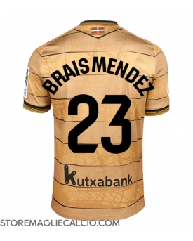 Real Sociedad Brais Mendez #23 Maglia Gara Trasferta Repliche 2024-25 Maniche Corte